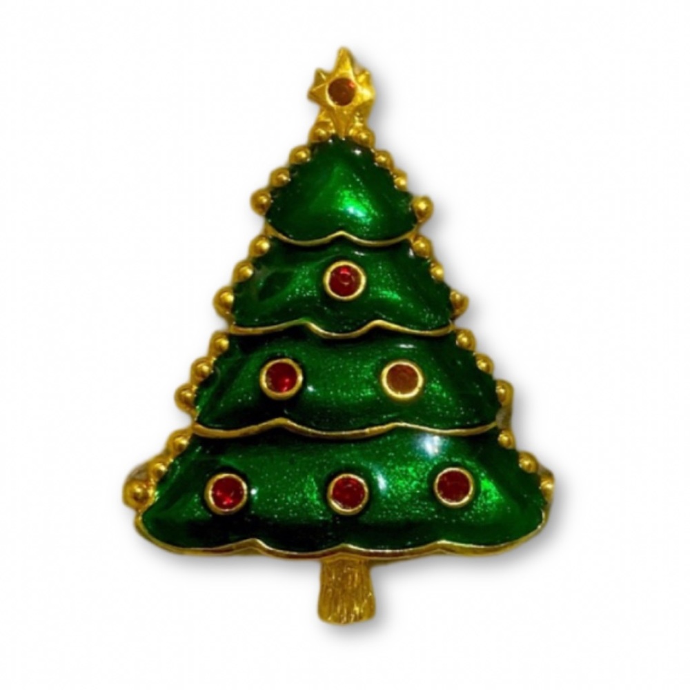 3 for 30 Holiday Santa Claus Gold & Enamel Xmas Brooch